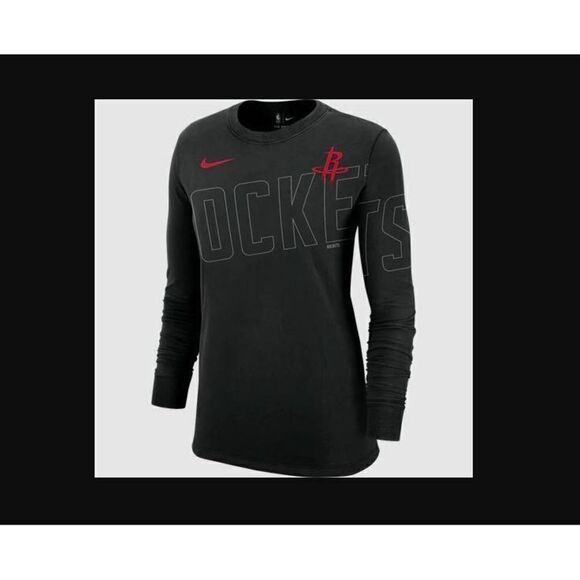 Nike AT1591 010 Women's Size XL Black/White Rockets Basketball Long Sleeve Shirt - Picture 1 of 2